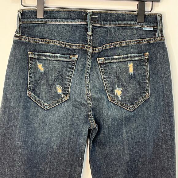 Mother The Pixie Dropout Button Fly Denim Jeans Distressed Size 24 Edgy Grunge - Picture 16 of 16